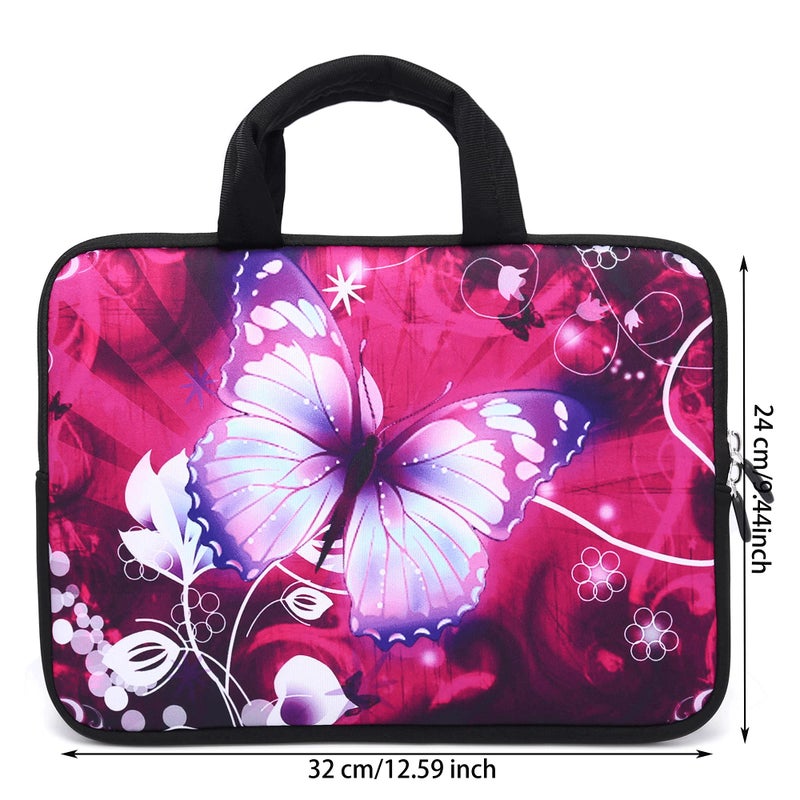Baocool 11" 11.6" 12" 12.1" 12.5" inch Laptop Carrying Bag Case Notebook Ultrabook Bag Tablet Cover Neoprene Fit Samsung Google Acer HP DELL Lenovo Asus (11 11.6 12.1 12.2 inch, Purple Butterfly) - Image 4